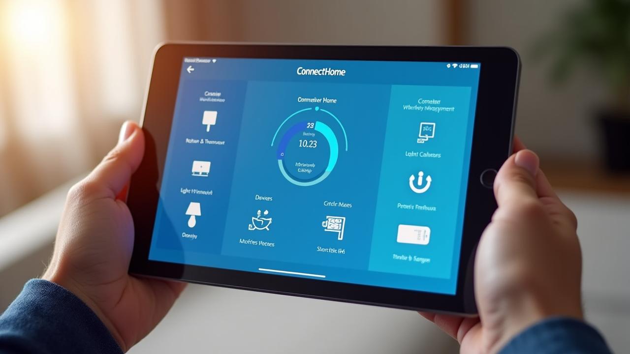 Smart-Home-Steuerung auf Tablet-Display