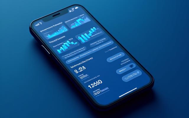Mockup einer Fintech-App mit Diagrammen und Transaktionsübersicht