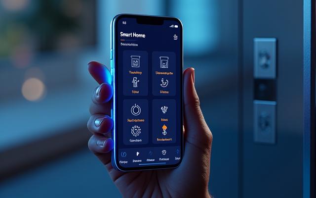Mockup einer IoT-Steuerungs-App für Smart Home Geräte