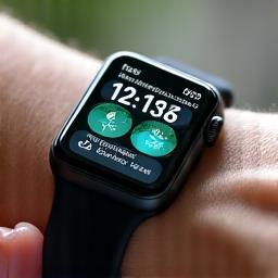 Smartwatch zeigt Gesundheits-App mit Herzschlagvisualisierung