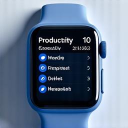Smartwatch zeigt Produktivitäts-App mit Aufgabenliste