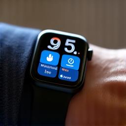 Smartwatch zeigt Smart Home Steuerungs-App für Beleuchtung